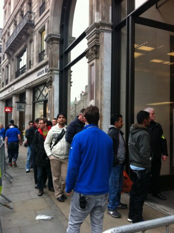 It's a big party by the apple store...