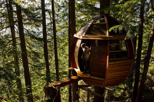 Photo of the HemLoft, tree house in Whistler, BC, Canada