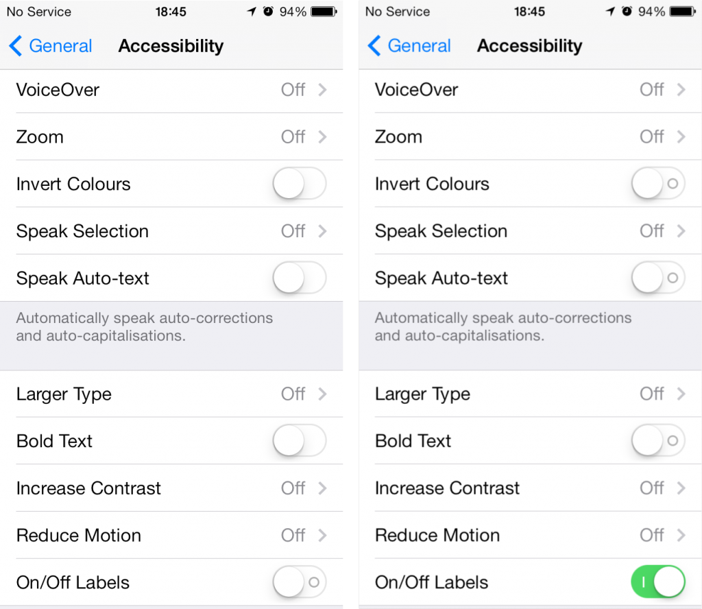 Ones and Zeroes for iOS 7 toggle switches